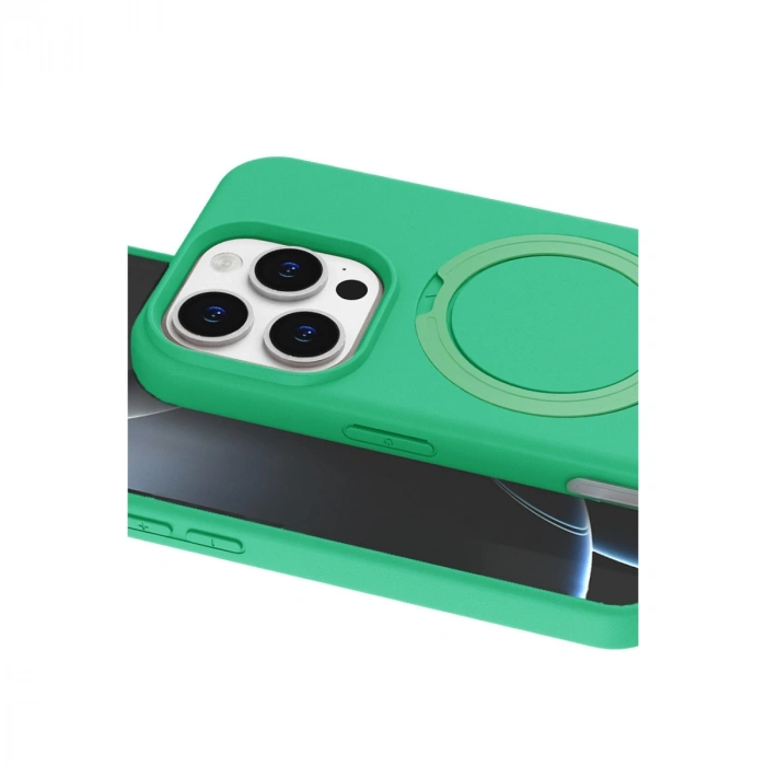 Apple İphone 16 Pro Regal Magsafe Standlı Kapak - Yeşil