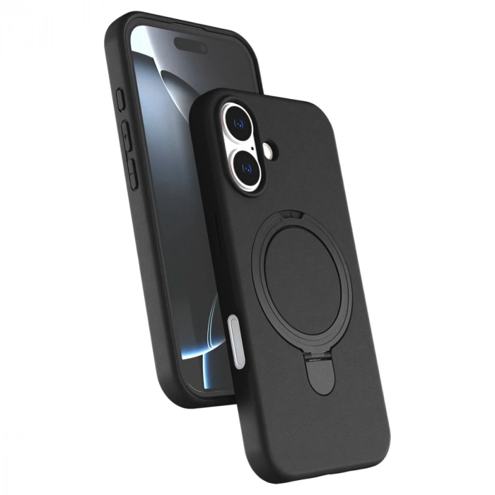 Apple İphone 16 Regal Magsafe Standlı Kapak - Siyah