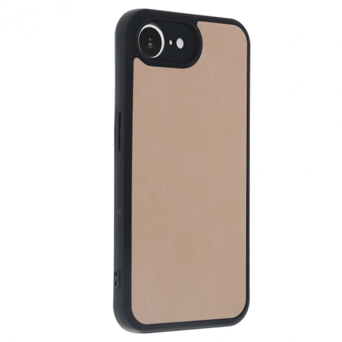 Apple İphone 16e Kılıf Aras Deri Kapak - Pudra