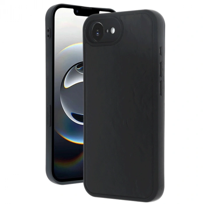 Apple İphone 16e Kılıf Aras Deri Kapak - Siyah