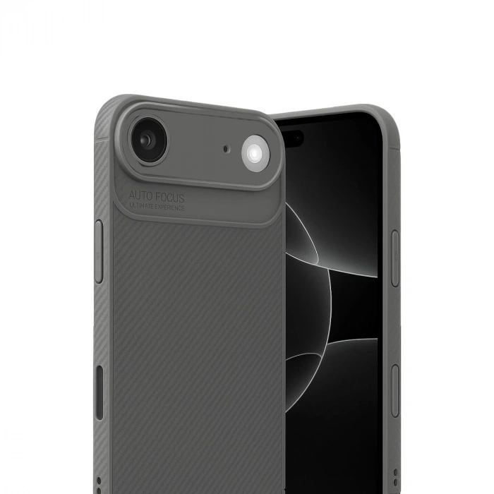 Apple İphone 17 Air Auto Focus Karbon Kapak - Gri