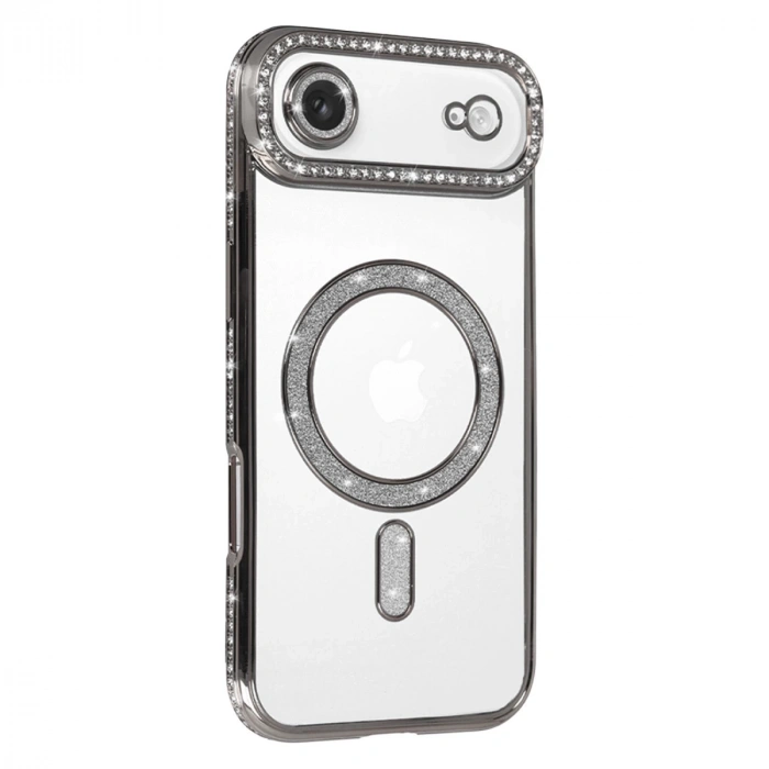 Apple İphone 17 Air Joke Simli Magneticsafe Kılıf - Gümüş