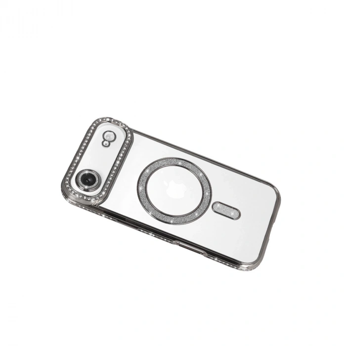 Apple İphone 17 Air Joke Simli Magneticsafe Kılıf - Gümüş