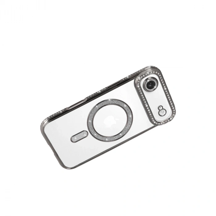 Apple İphone 17 Air Joke Simli Magneticsafe Kılıf - Gümüş