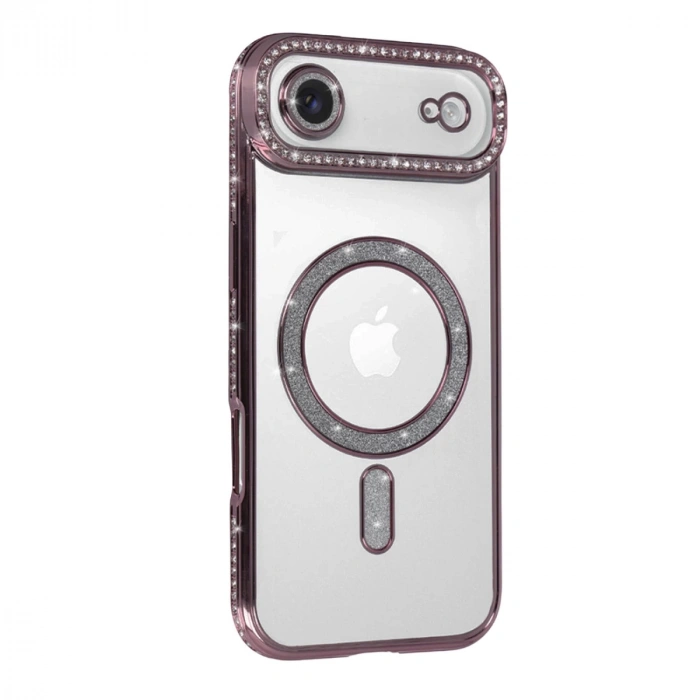 Apple İphone 17 Air Joke Simli Magneticsafe Kılıf - Pembe