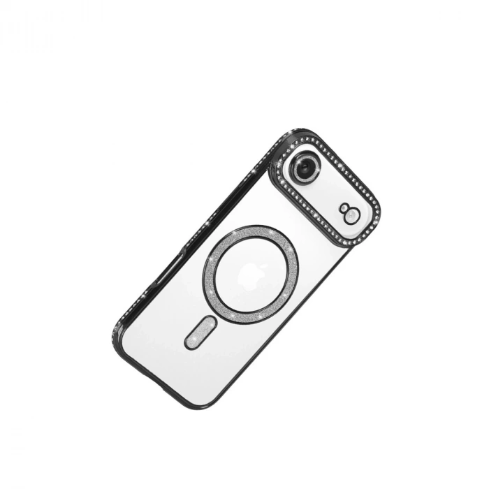 Apple İphone 17 Air Joke Simli Magneticsafe Kılıf - Siyah