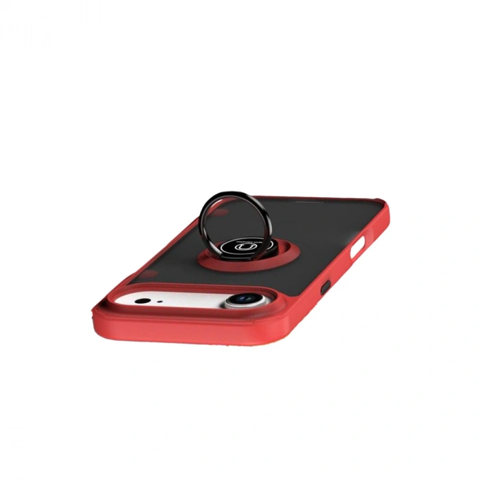 Apple İphone 17 Air Montreal Yüzüklü Silikon Kapak - Kırmızı