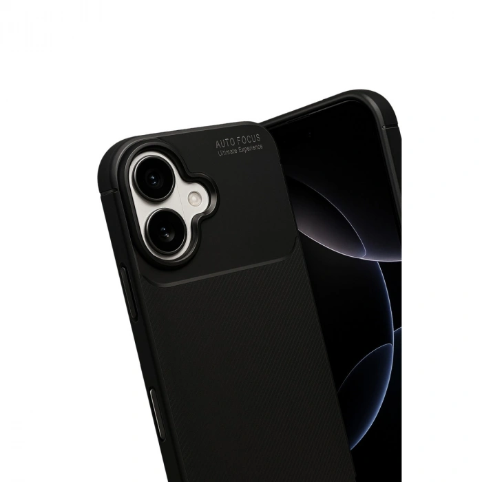Apple İphone 17 Auto Focus Karbon Kapak - Siyah