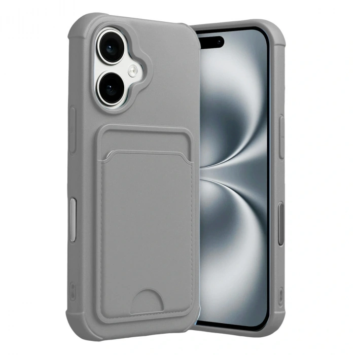 Apple İphone 17 Kelvin Kartvizitli Silikon - Gri