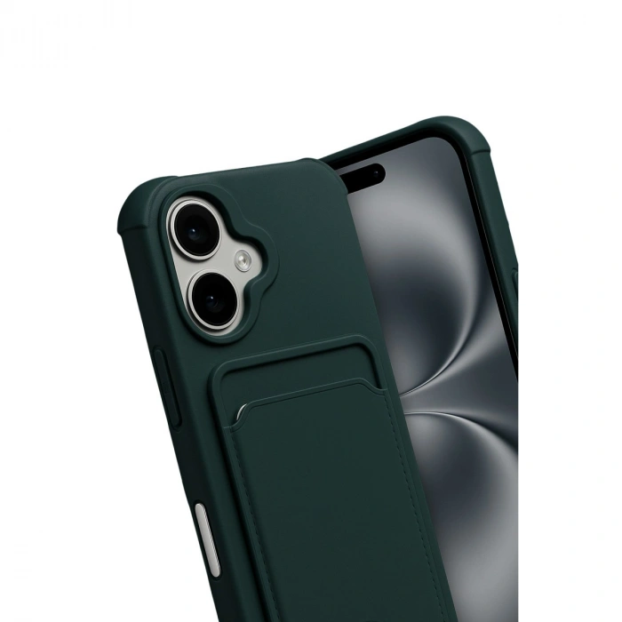 Apple İphone 17 Kelvin Kartvizitli Silikon - Koyu Yeşil