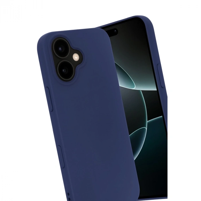 Apple İphone 17 Nano İçi Kadife Silikon - Lacivert