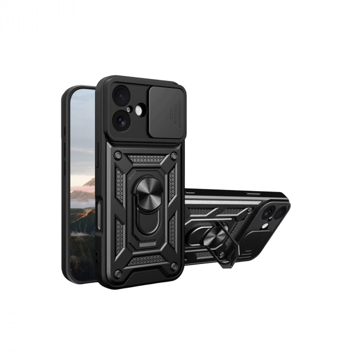 Apple İphone 17 Pars Lens Yüzüklü Silikon - Siyah