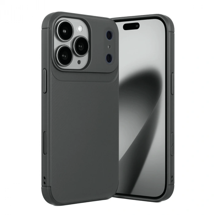 Apple İphone 17 Pro Auto Focus Karbon Kapak - Gri