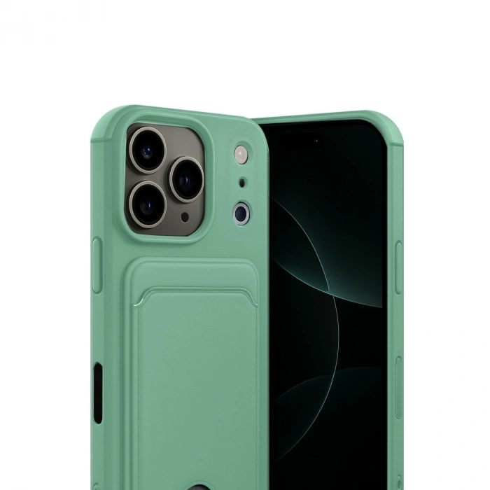 Apple İphone 17 Pro Max Kelvin Kartvizitli Silikon - Açık Yeşil