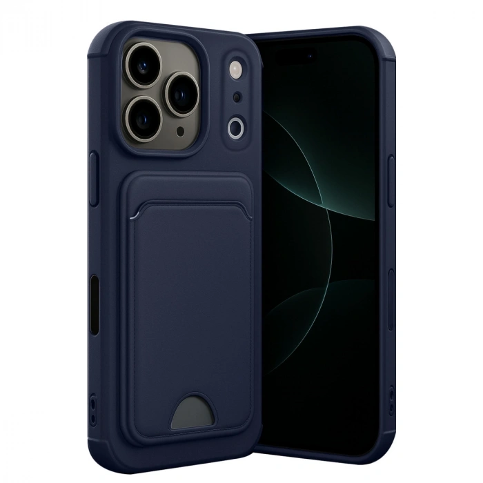 Apple İphone 17 Pro Max Kelvin Kartvizitli Silikon - Lacivert