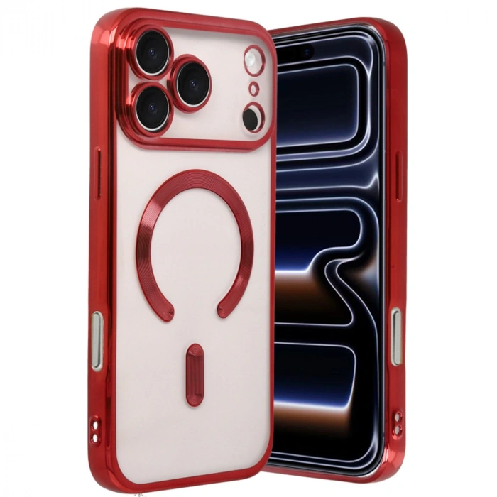 Apple İphone 17 Pro Max Kross Magneticsafe Kapak - Kırmızı