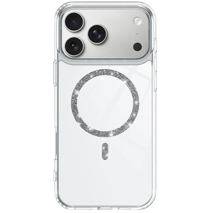 Apple İphone 17 Pro Max Live Diamond Magsafe Kapak - Şeffaf