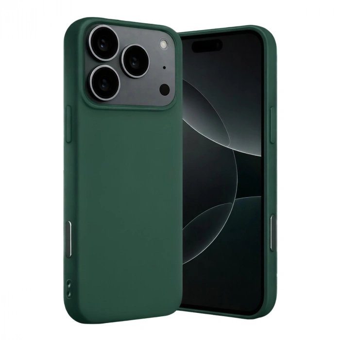 Apple İphone 17 Pro Max Nano İçi Kadife Silikon - Koyu Yeşil