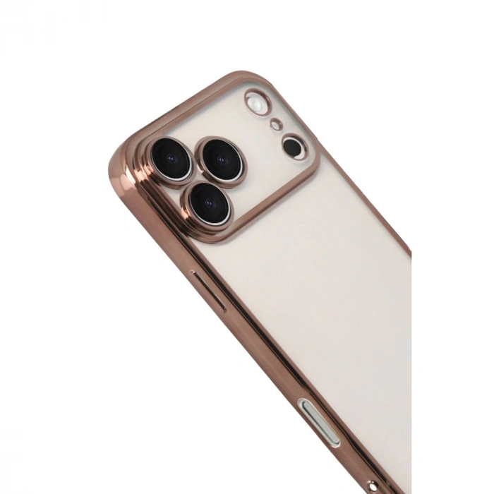 Apple İphone 17 Pro Max Razer Lensli Silikon - Çöl Titanyum