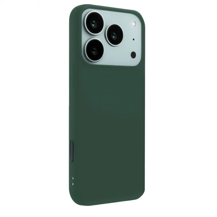 Apple İphone 17 Pro Nano İçi Kadife Silikon - Koyu Yeşil