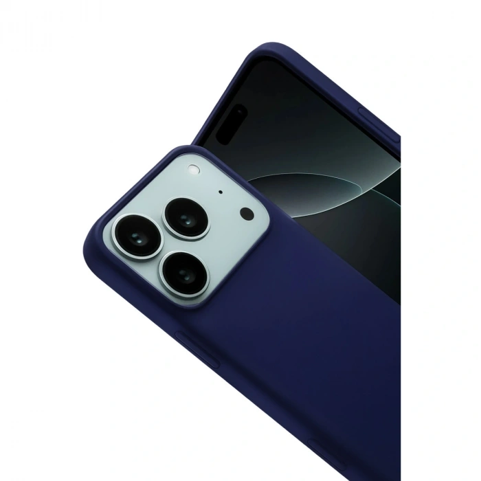 Apple İphone 17 Pro Nano İçi Kadife Silikon - Lacivert