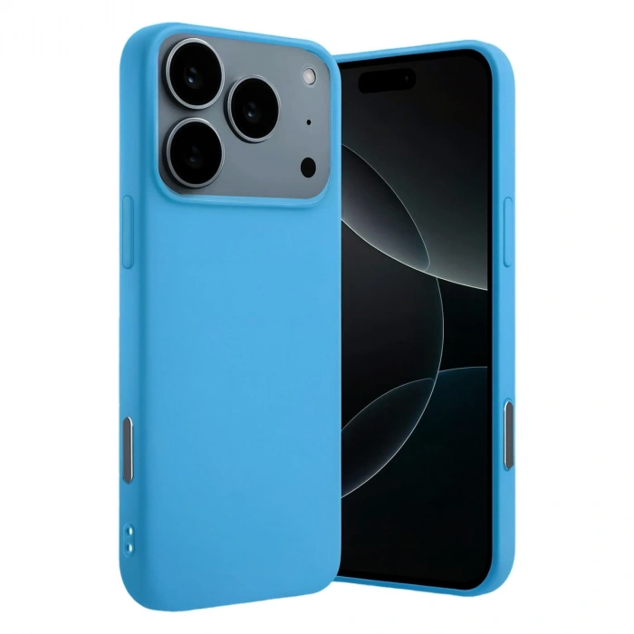 Apple İphone 17 Pro Nano İçi Kadife Silikon - Mavi