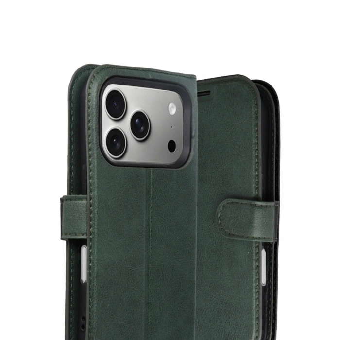 Apple İphone 17 Pro Trend S Plus Kapaklı Kılıf - Yeşil