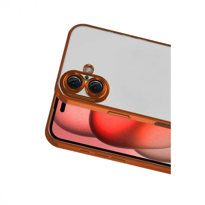 Apple İphone 17 Razer Lensli Silikon - Turuncu