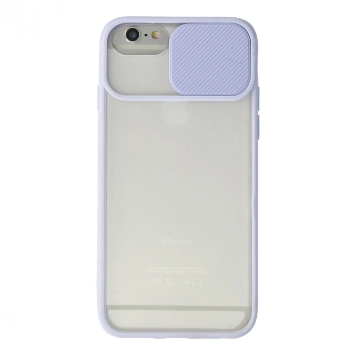Apple İphone 6 Kılıf Palm Buzlu Kamera Sürgülü Silikon - Lila