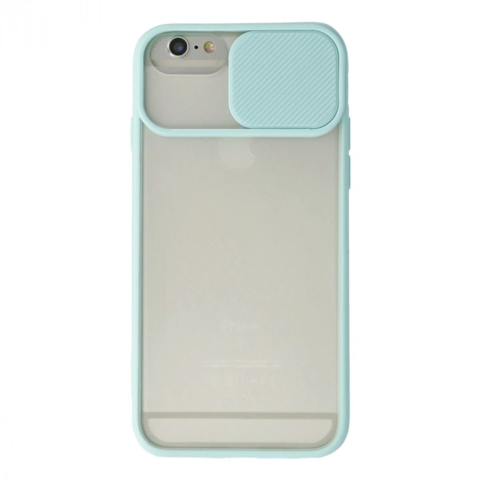 Apple İphone 6 Kılıf Palm Buzlu Kamera Sürgülü Silikon - Turkuaz