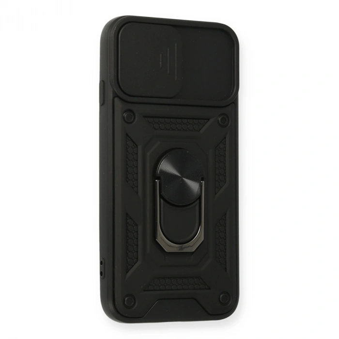 Apple İphone 6 Kılıf Pars Lens Yüzüklü Silikon - Siyah