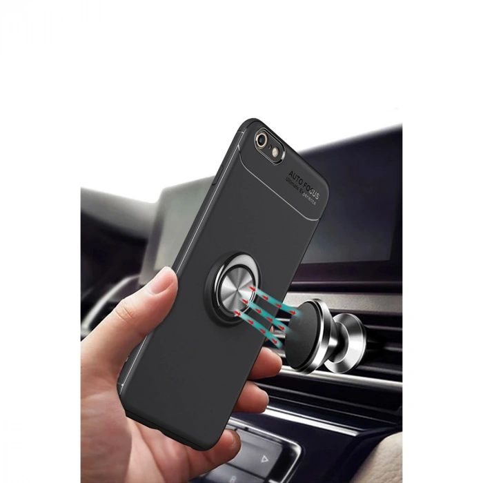 Apple İphone 6 Kılıf Range Yüzüklü Silikon - Kırmızı