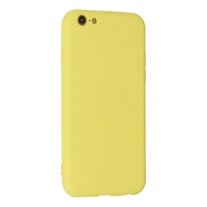 Apple İphone 6 Plus Kılıf Nano İçi Kadife Silikon - Sarı