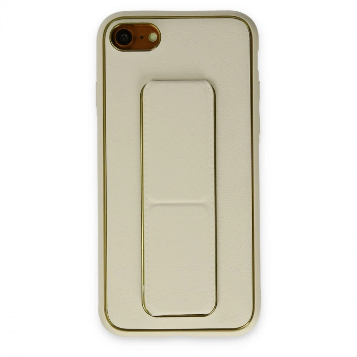 Apple İphone 7 Kılıf Coco Deri Standlı Kapak - Beyaz