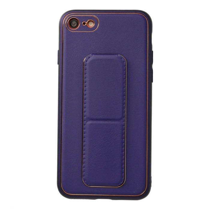 Apple İphone 7 Kılıf Coco Deri Standlı Kapak - Mor