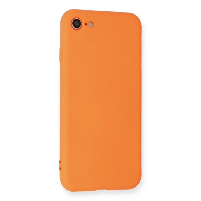 Apple İphone 7 Kılıf Nano İçi Kadife Silikon - Turuncu