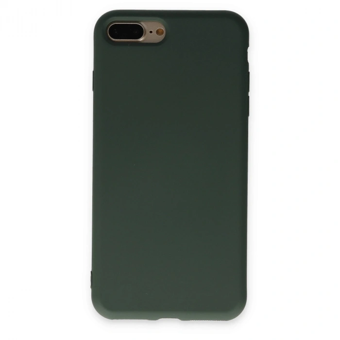 Apple İphone 7 Plus Kılıf Nano İçi Kadife Silikon - Koyu Yeşil