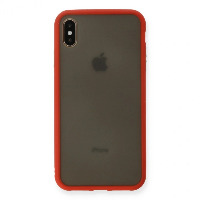 Apple İphone Xs Max Kılıf Montreal Silikon Kapak - Kırmızı
