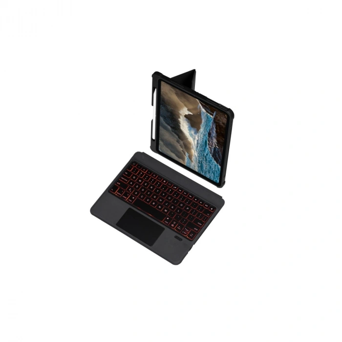 Apple T5209d İpad Pro 12.9 (2021) Kılıf İnter Ledli Klavyeli Tablet Kılıfı - Siyah
