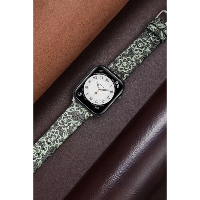 Apple Watch 42mm Creeper Desenli Kordon (saat Değildir) - Kahverengi
