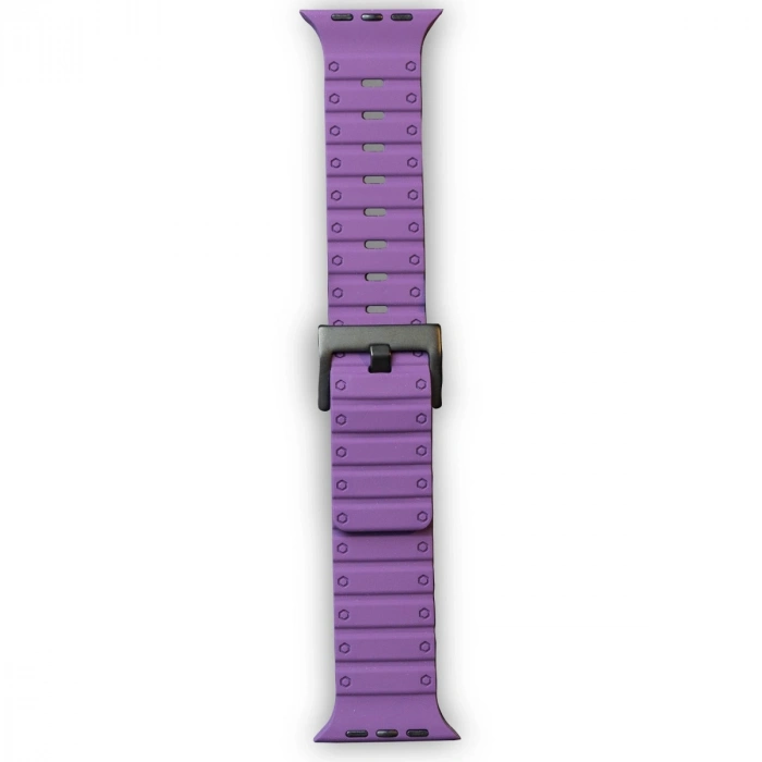 Apple Watch 42mm Magnus Mıknatıslı Silikon Kordon (saat Değildir) - Mor