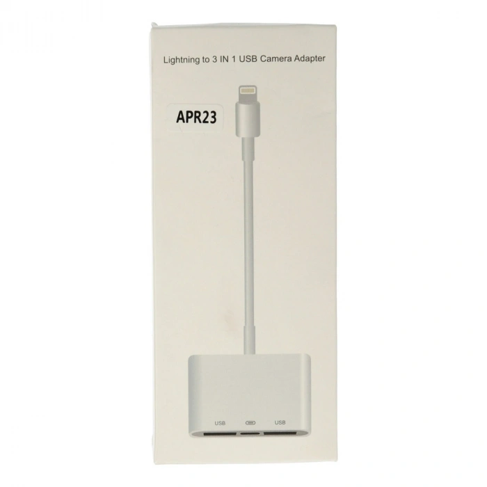 Apr23 Iphone Otg 3in1 - Beyaz