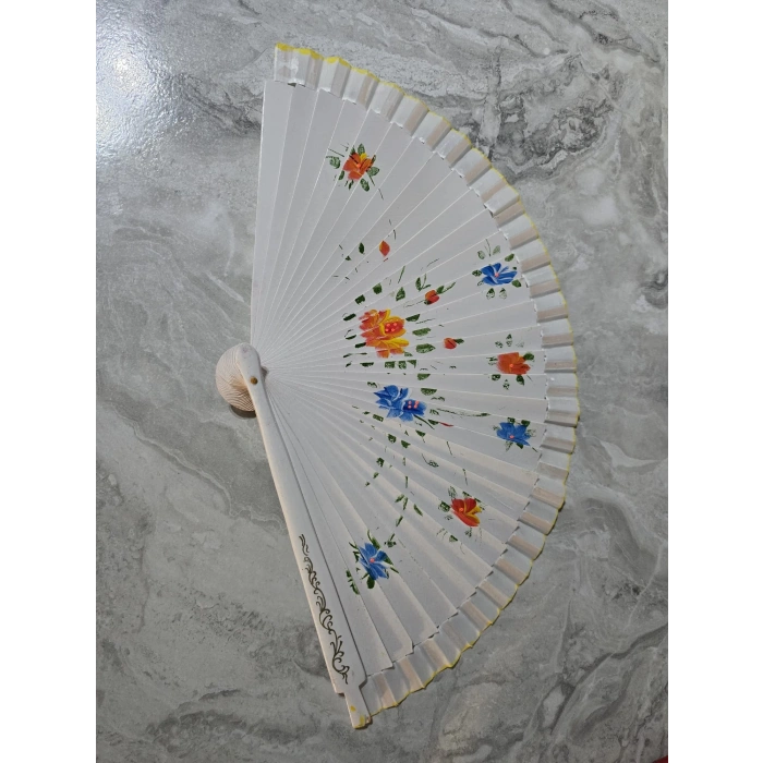 Bambu Çift Taraflı Yelpaze Karışık Renkler 12li Paket