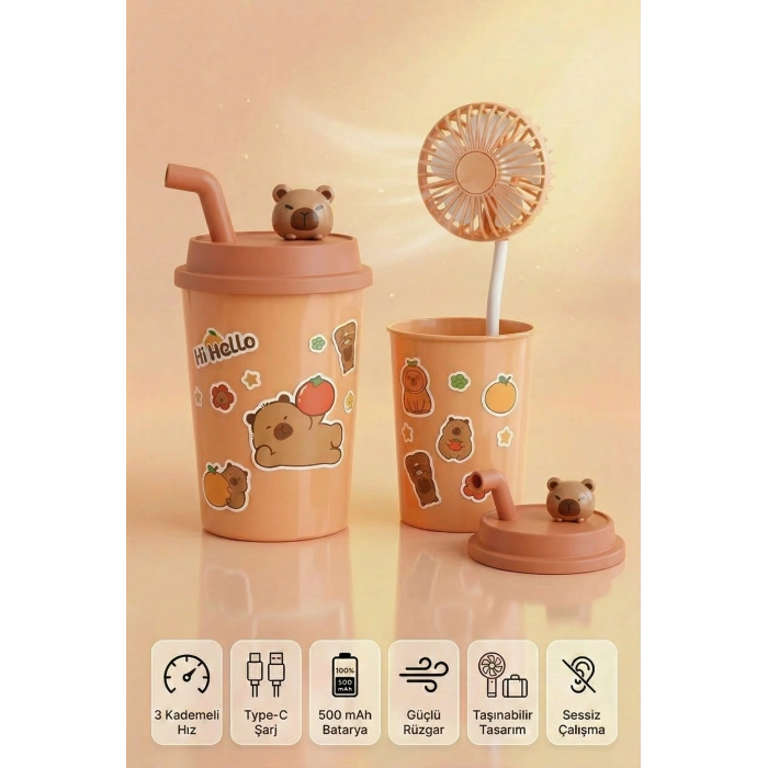 Bardak Model Mini Ayıcıklı Fan