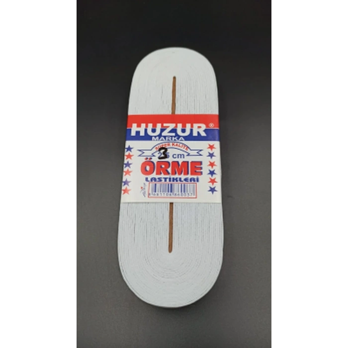 Beyaz - 3cm Paça Lastik Yassı Geniş 10mt. (5580)
