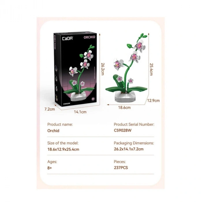 C59028w Cada Saksılı Orkide Model 237 Parça Block Oyuncak