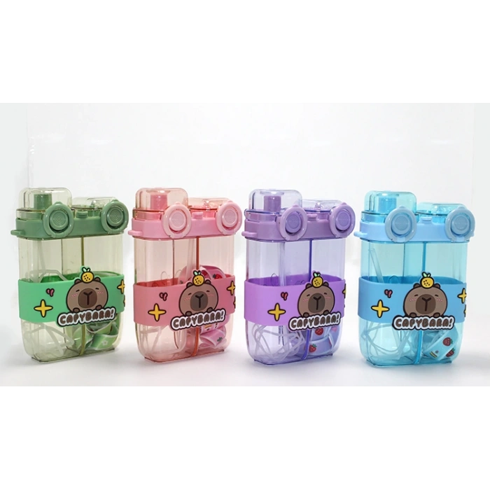 Capybara Çift Bölmeli Pipetli Suluk