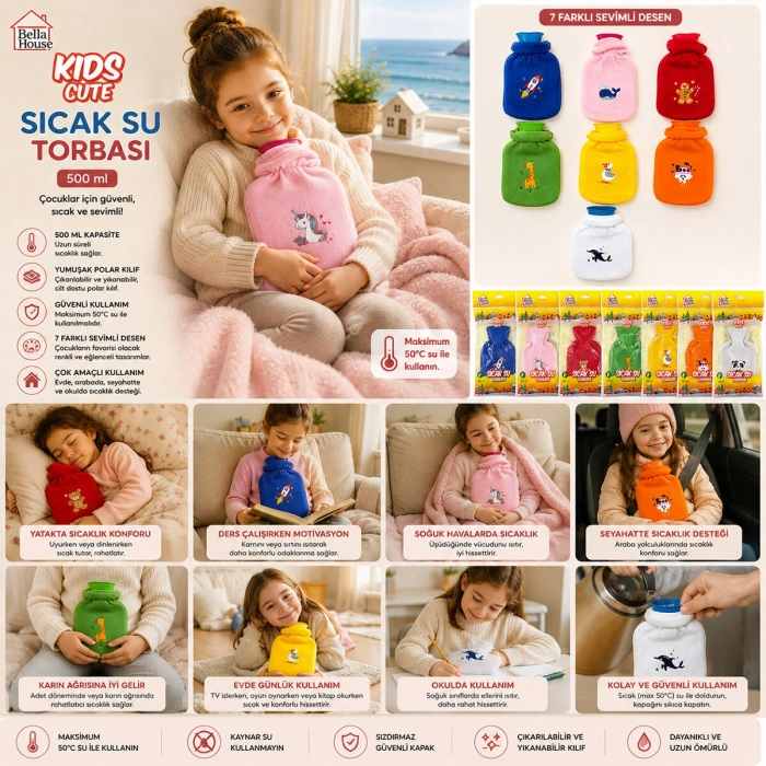 Çocuk Polarlı Sıcak Su Torbası 500ml (5580)