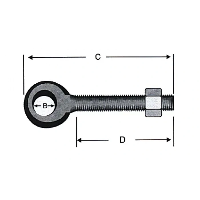 Delikli, Gözlü Civata M8 - 50 Adet