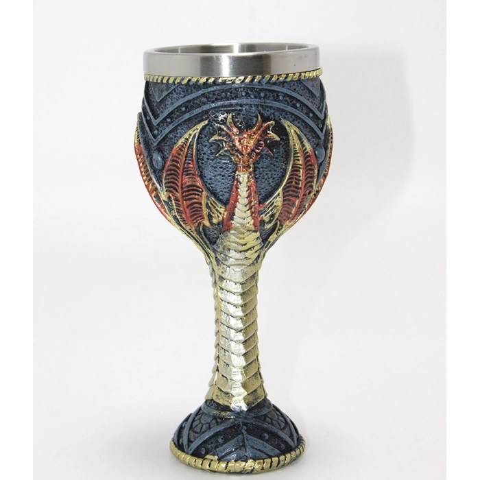 Ejderha Tasarımı 3D Kabartmalı Çelik Kadeh Bardak